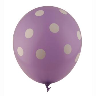 5 ballons "Pois colorés" lilas