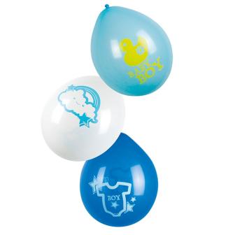 6 Ballons "Alarme tétine" bleu