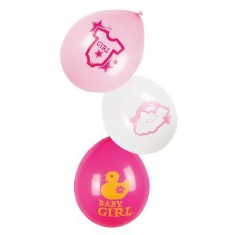 6 ballons "Alarme tétine" rose