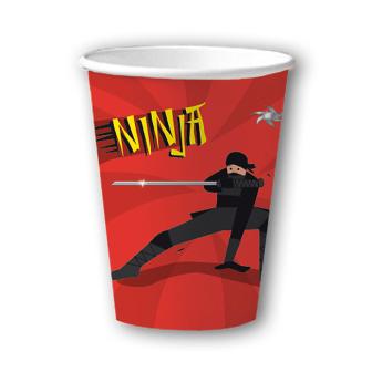 8 gobelets en carton "Sacré ninja"