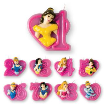 Bougie chiffre "Princesses Disney" 6 cm - 9