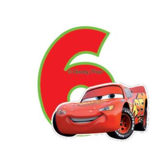 Bougie à chiffre "Disney Cars" 6 cm - 6