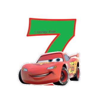 Bougie à chiffre "Disney Cars" 6 cm - 7