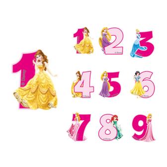 Bougie à chiffre "Jolies princesses Disney" 6 cm - 7