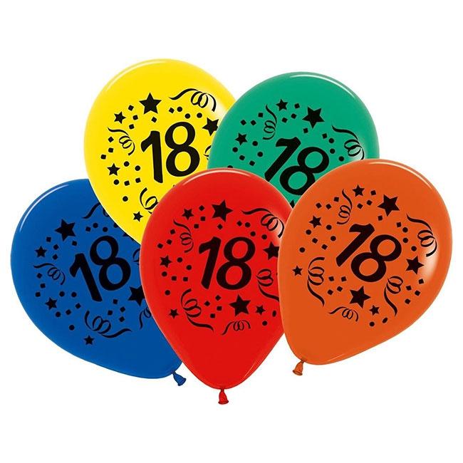6 Ballons 50 ans multicolore -Décoration anniversaire