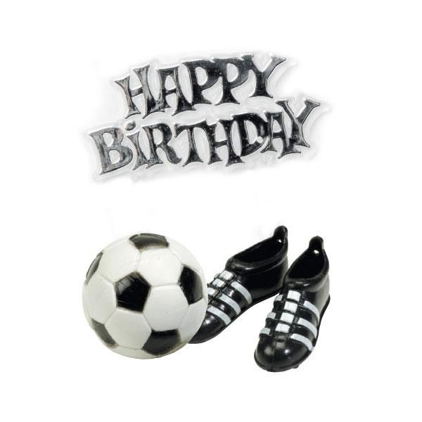 Bougies anniversaire ballon de foot : décoration gateau garcon