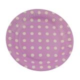 8 assiettes en carton "Pois colorés" lilas 