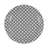 10 assiettes en carton à pois - gris